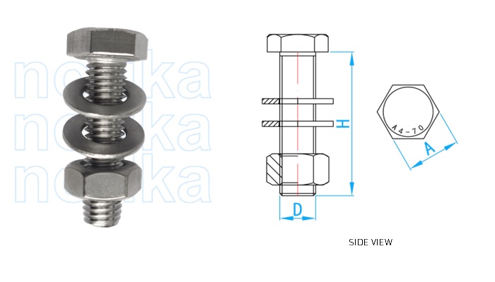 SS 316L Bolt, Nut & Washers