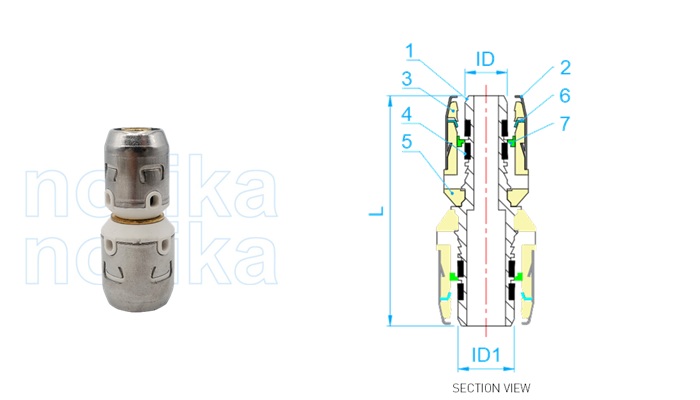 pex push-fit soket pengurangan (jenis F6)