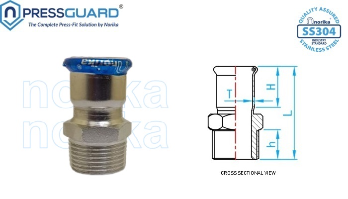 Stainless Steel 304 Press Fit MI Adaptor