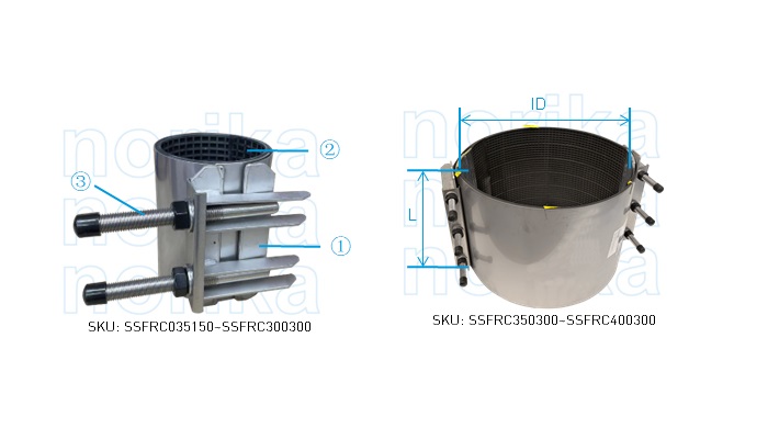 AISI304 Stainless Steel Full Repair Clamp