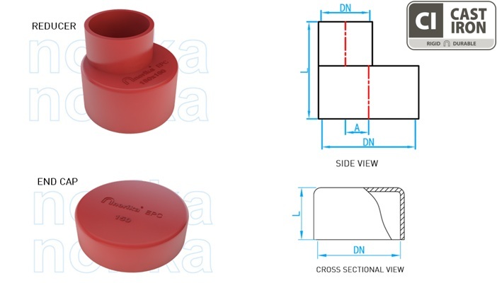 EPC - Fusion Bonded Epoxy Coated Hubless Cap & Reducer