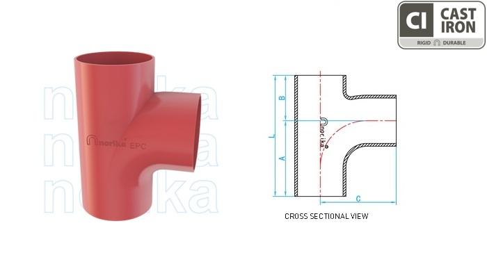EPC - Fusion Bonded Epoxy Coated Hubless Branch Tee 88°