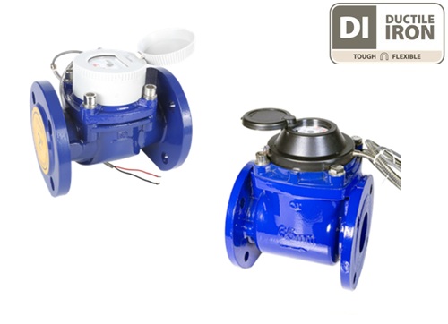 Epoxy-Coated Woltman Dry-Dial- Photoelectronic Direct-Reading Water Meter With MODBUS RTU Via 2-Core M-BUS Interface (R80) (Flanged End)