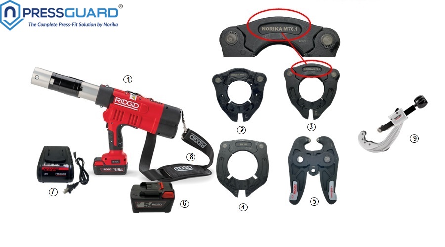 RP 380 Pressing Tool / Press Fit Crimping Tool (21/2" to 4" - 65mm to 108mm)